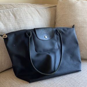 Longchamp Large Black Le Pliage Neo Nylon Tote